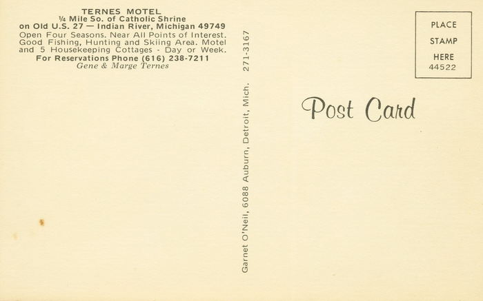 Brentwood Lodging (Ternes Motel) - Vintage Postcard